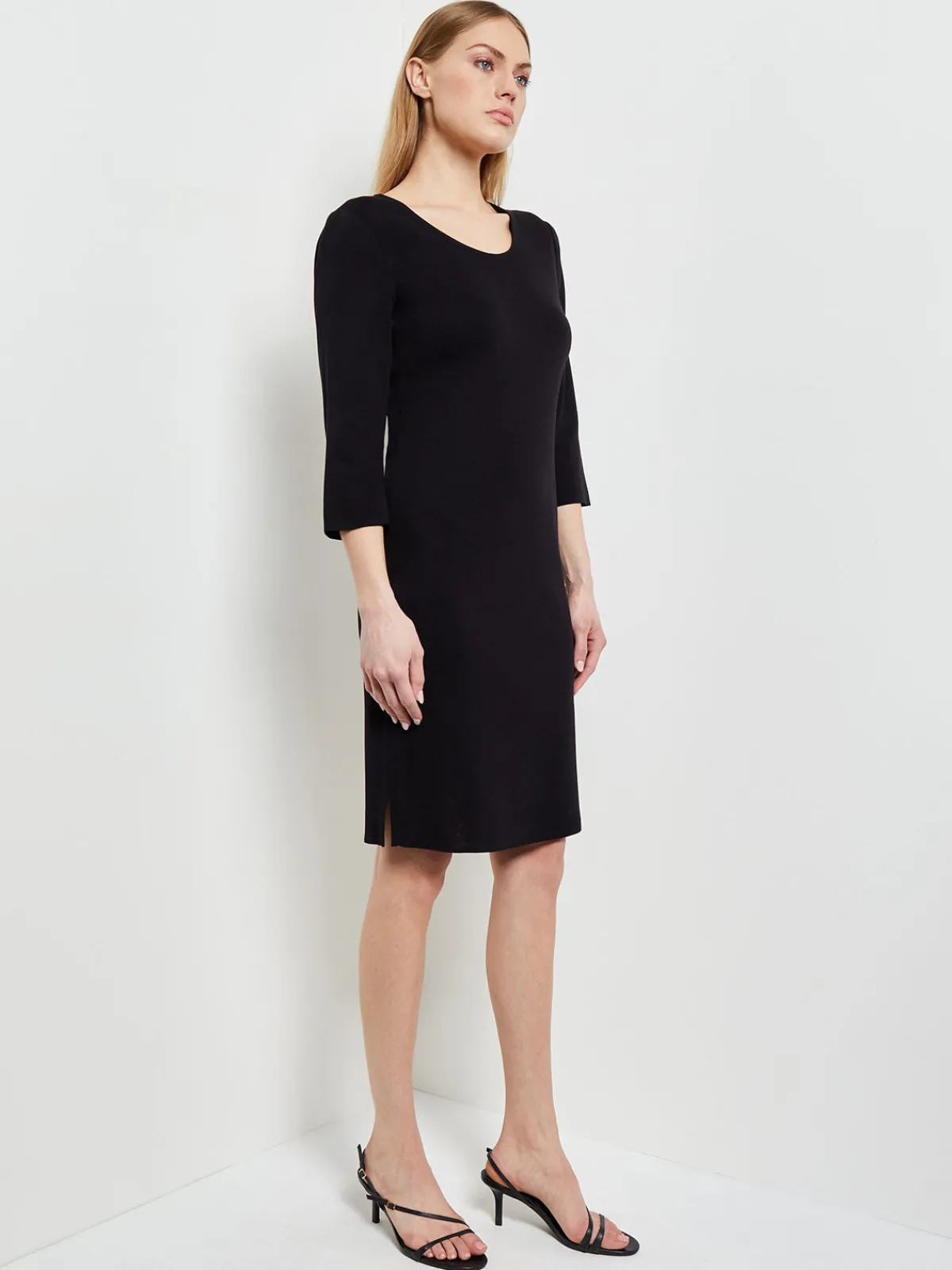 Dresses|Misook 3/4 Sleeve Sheath Dress - Scoop Neck Dress | Black