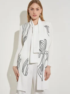 Jackets & Coats|Misook Abstract Embroidery Jewel Neck Jacket NewIvory/Black