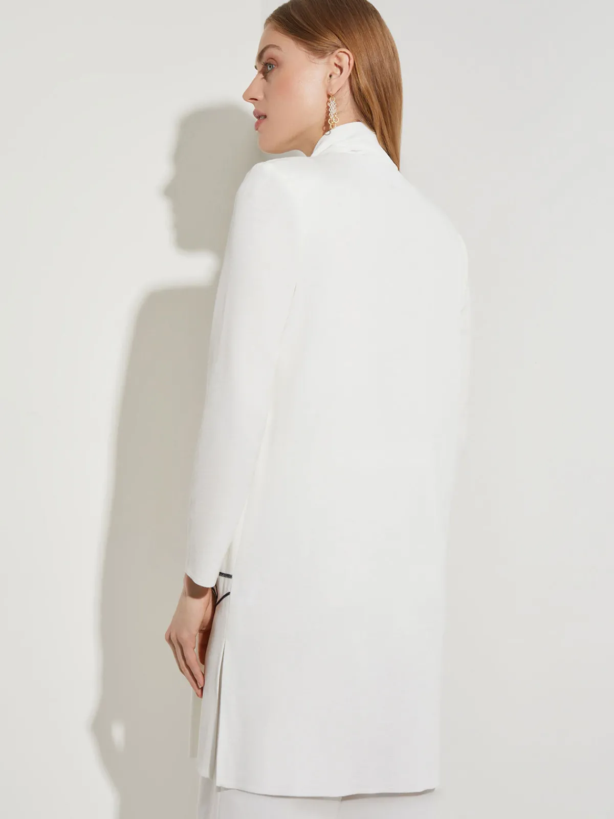 Jackets & Coats|Misook Abstract Embroidery Jewel Neck Jacket NewIvory/Black