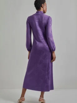 Dresses|Misook A-Line Jacquard Knit Maxi Dress PlumRoyale