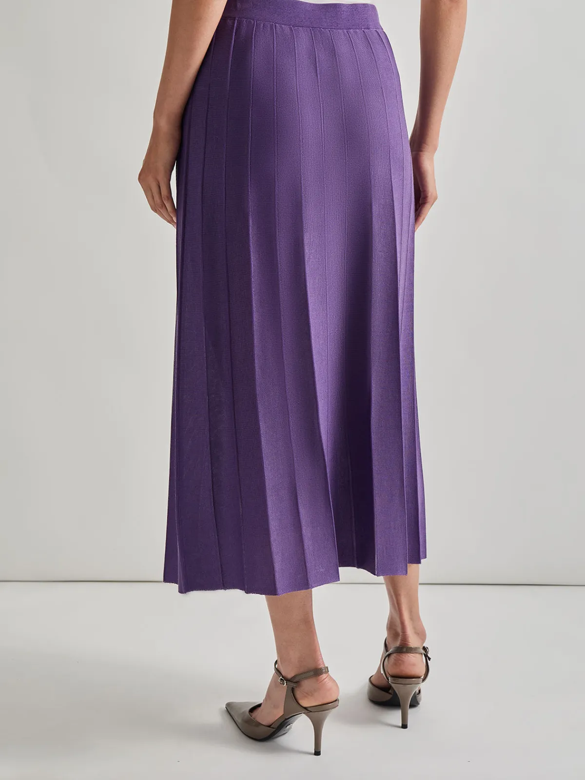 Skirts|Misook A-Line Tonal Spaced Rib Knit Maxi Skirt PlumRoyale