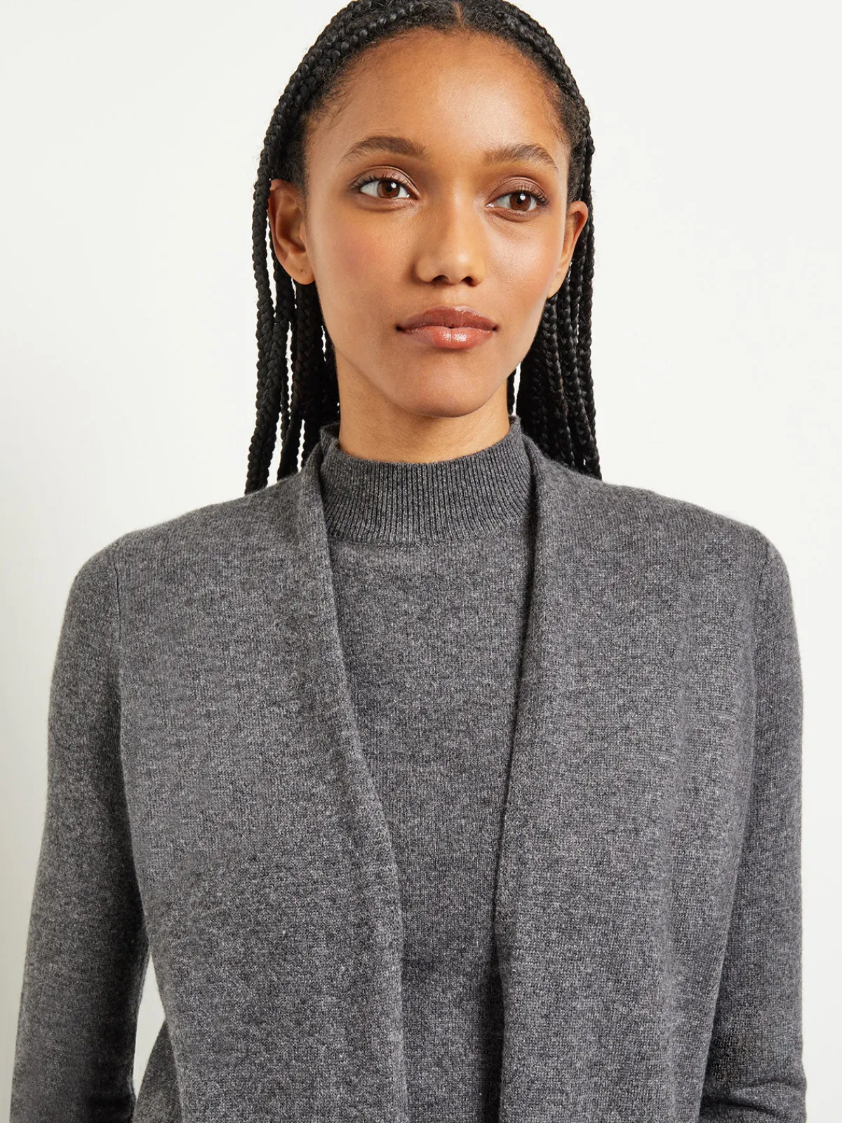 Jackets & Coats|Misook Cashmere Maxi Duster Cardigan Charcoal