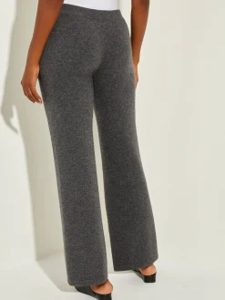 Pants & Shorts|Misook Cashmere Pants - Grey Wide Leg Pants | Charcoal