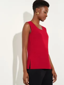 Tops & Tees|Tanks|Misook Classic Knit Tank Top Rouge