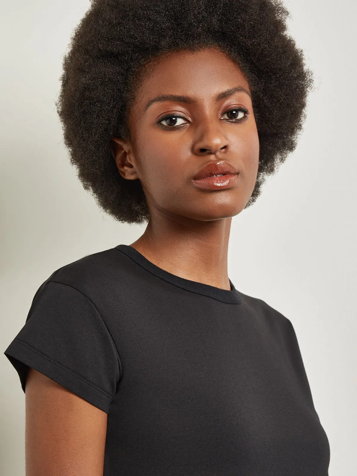 Tops & Tees|Misook Classic Short Sleeve Jersey Knit Top Black