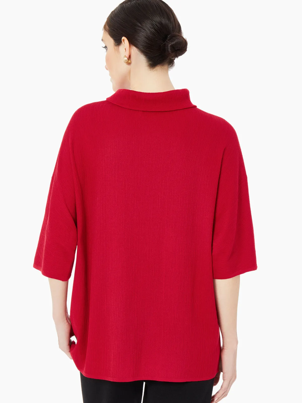 Tops & Tees|Misook Cowl Neck Textured Knit Tunic Rouge