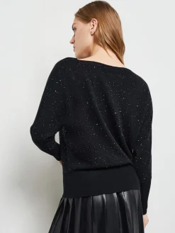 Tops & Tees|Misook Dolman Sequin Cashmere Sweater Black