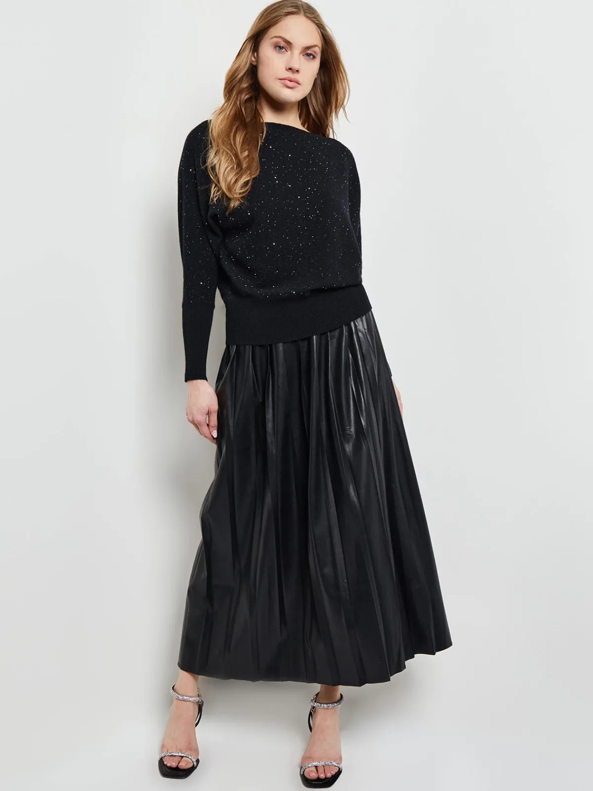 Tops & Tees|Misook Dolman Sequin Cashmere Sweater Black