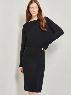 Dresses|Misook Dolman Sleeve Cashmere Dress Black