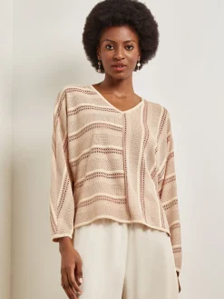 Tops & Tees|Misook Dolman Sleeve Tunic - Multi-Stitch Soft Knit Sand/Parchment