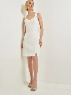 Dresses|Misook Eyelash Boucle Princess Seam Sheath Dress NewIvory