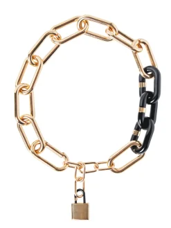 Accessories|Necklaces|Misook Gold & Black Resin Oval Link Necklace Gold/Black
