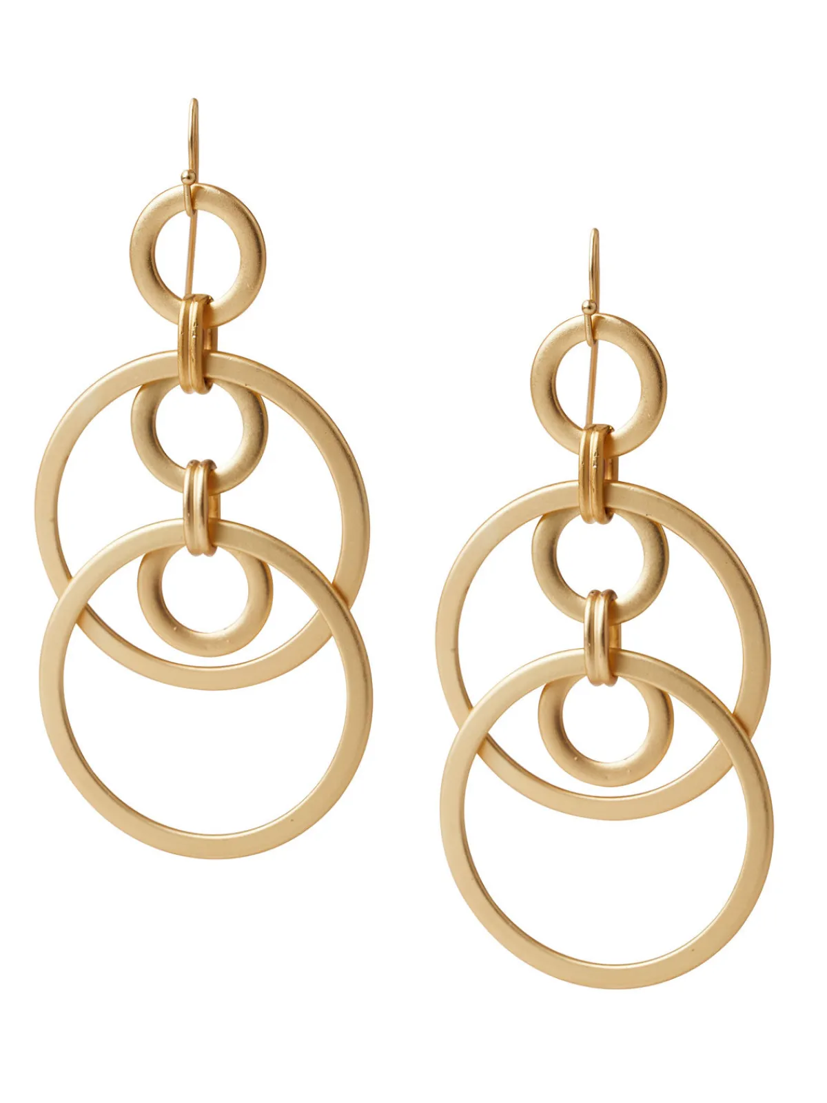 Accessories|Earrings|Misook Handmade Matte Gold Dual Layer Multi Hoop Earring MatteGold