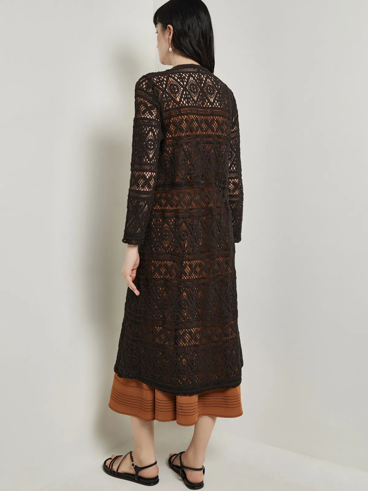 Jackets & Coats|Misook Heritage Fit Duster - Crochet Cotton Black