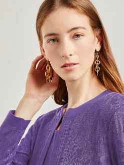 Jackets & Coats|Misook Heritage Fit Jewel Neck Jacquard Knit Jacket PlumRoyale