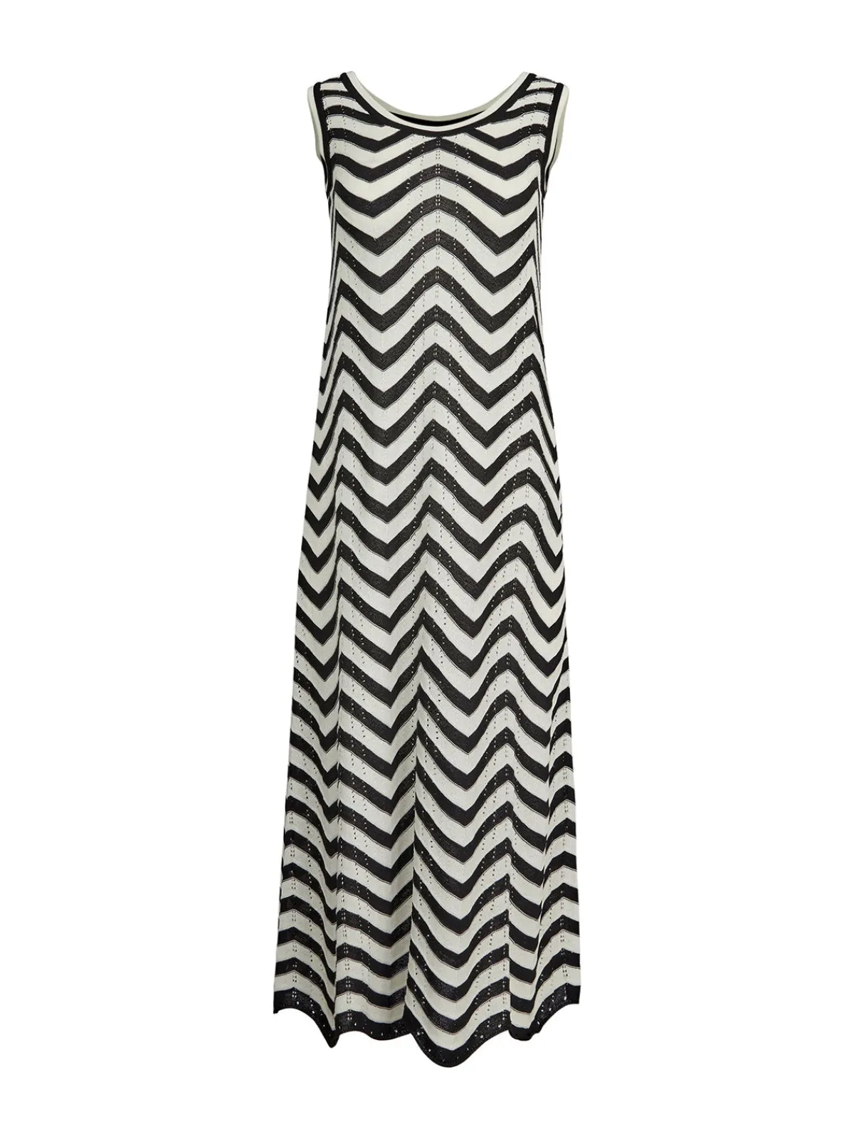 Dresses|Misook Midi Sheath Dress - Chevron Hem Intarsia Knit Black/White