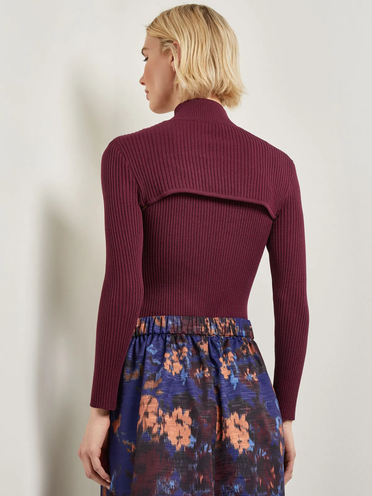 Tops & Tees|Misook Modern Fit Convertible Ribbed Soft Knit Top Sangria