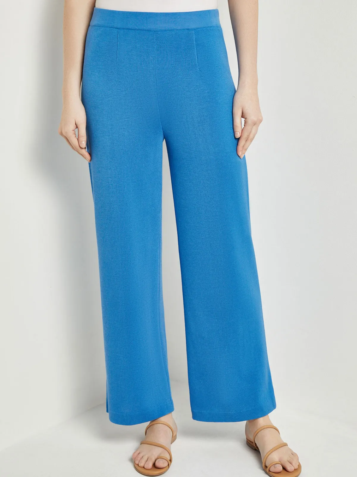 Pants & Shorts|Misook Pull-On Straight Leg Pants - Knit AdriaticBlue