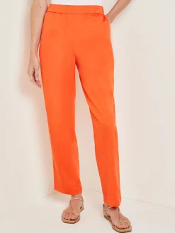 Pants & Shorts|Misook Pull-On Straight Leg Pants - Cotton Blend Spice