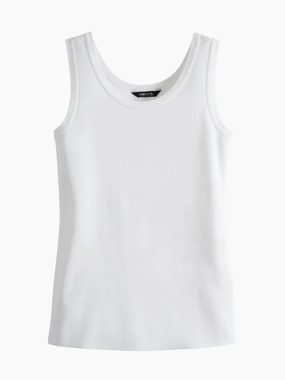 Tops & Tees|Tanks|Misook Scoop Neck Tank Top - Sleeveless Top | White