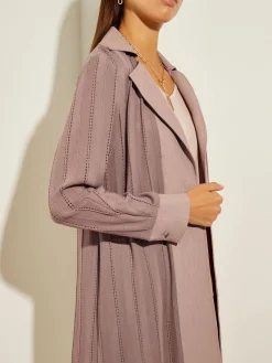 Jackets & Coats|Misook Sheer Duster - Long Brown Coat | Macchiato