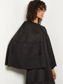 Jackets & Coats|Misook Shimmer Knit Cape Black