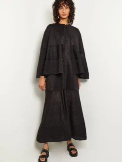Jackets & Coats|Misook Shimmer Knit Cape Black