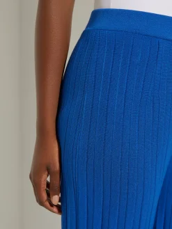 Pants & Shorts|Misook Soft Ribbed Knit Wide Leg Pant LyonsBlue