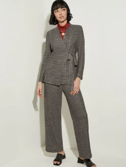 Jackets & Coats|Misook Tailored Fit Tweed Side Tie Knit Blazer Mink/Black/NewIvory