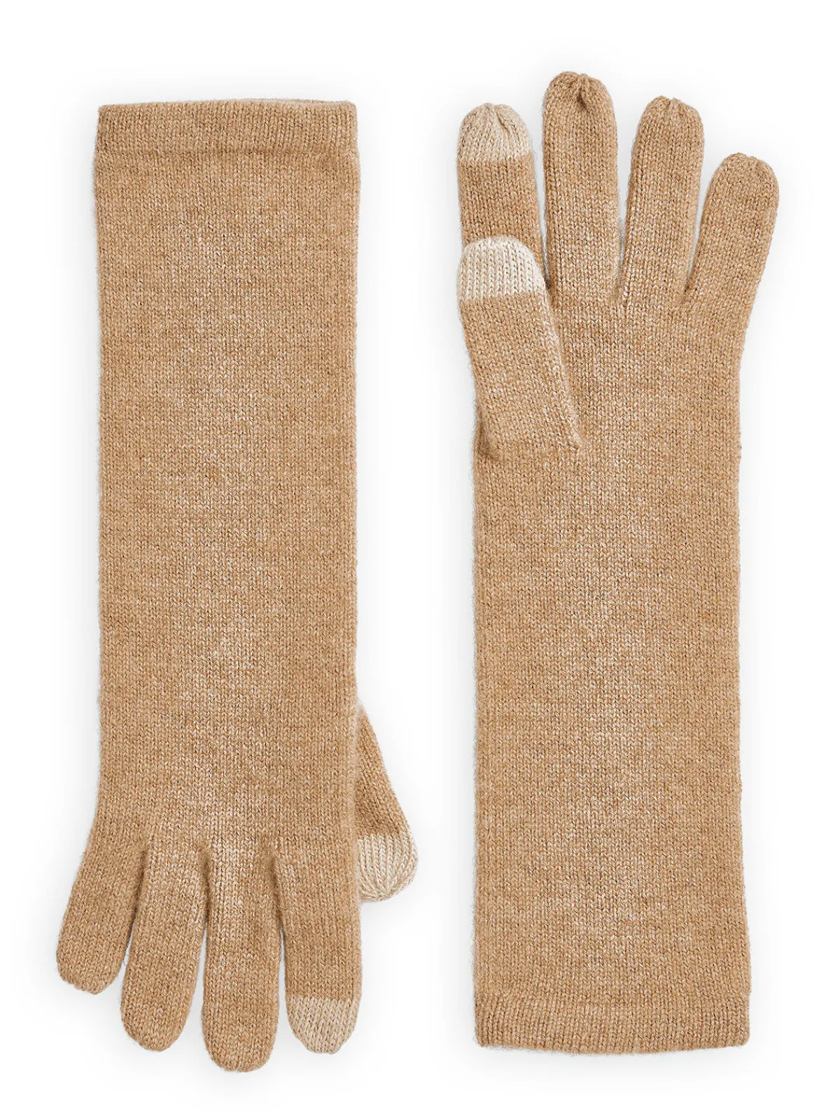 Accessories|Misook Tech Touch Long Cashmere Gloves Natural