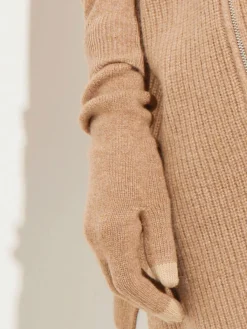Accessories|Misook Tech Touch Long Cashmere Gloves Natural